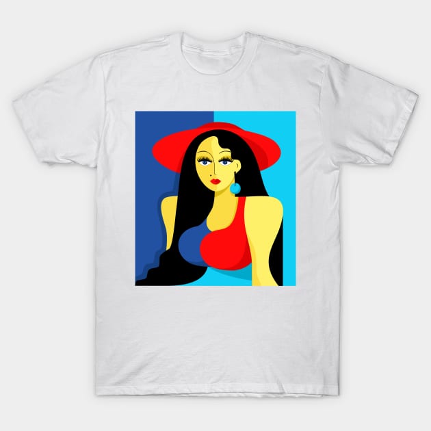 Lady Pop Art T-Shirt by Frenzy Fox